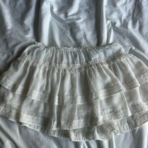 White Layered Lace Skirt